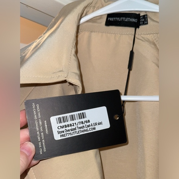 PrettyLittleThing Beige Trench Coat (NWT) - Picture 2 of 6
